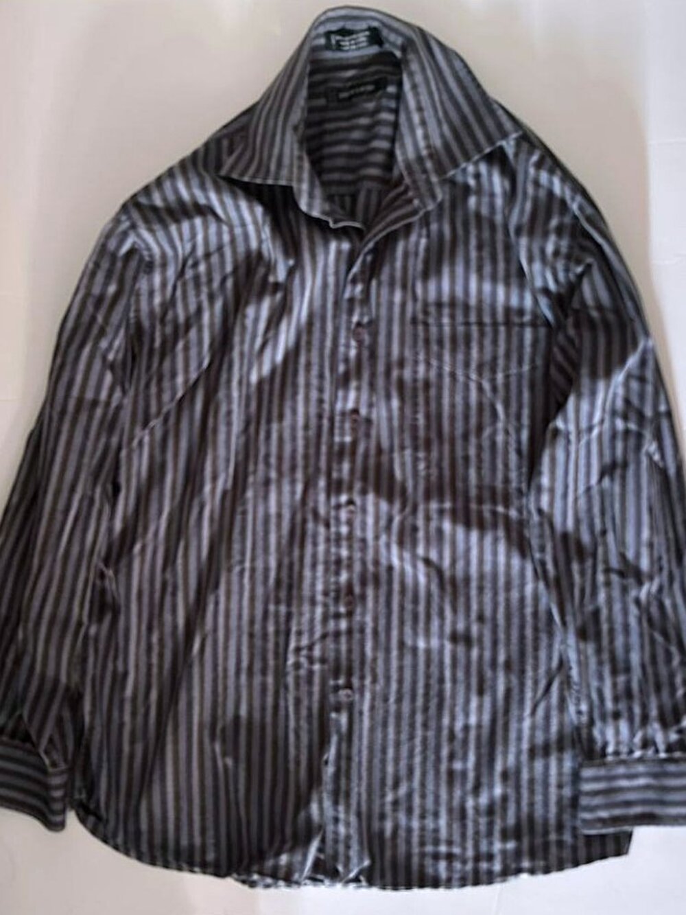 Pierre Cardin Men's Striped Long Sleeve Dress Shirt Size 43